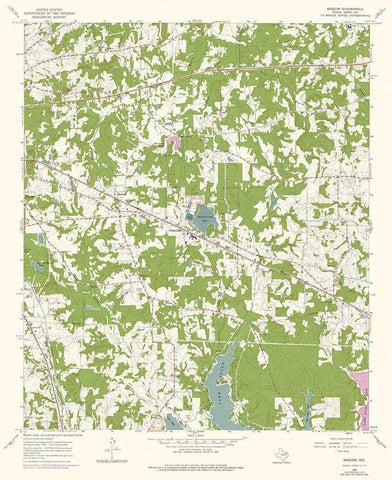 Bascom Texas Quad - USGS 1966 White Modern Wood Framed Art Print with Double Matting by USGS