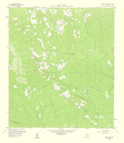 Bear Creek Texas Quad - USGS 1960 White Modern Wood Framed Art Print with Double Matting by USGS