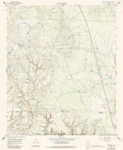 Bob Creek Texas Quad - USGS 1959 Black Ornate Wood Framed Art Print with Double Matting by USGS