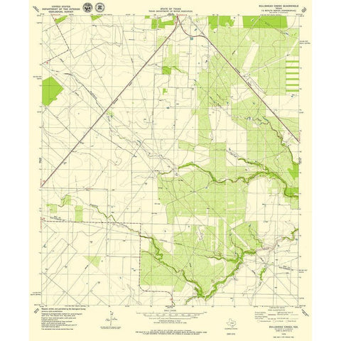Bullshead Creek Texas Quad - USGS 1979 Gold Ornate Wood Framed Art Print with Double Matting by USGS
