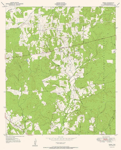 Berea Texas Quad - USGS 1951 White Modern Wood Framed Art Print with Double Matting by USGS