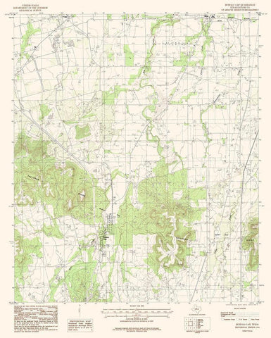 Buffalo Gap Texas Quad - USGS 1984 White Modern Wood Framed Art Print with Double Matting by USGS