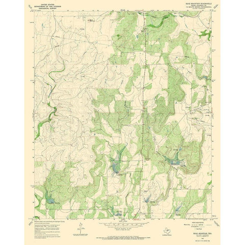Bead Mountain Texas Quad - USGS 1967 White Modern Wood Framed Art Print by USGS