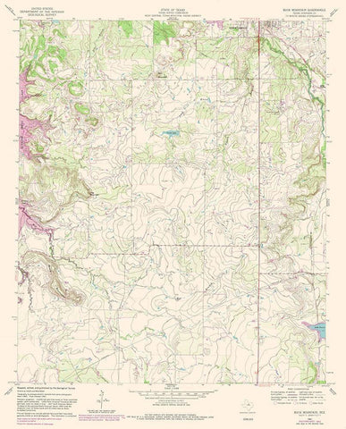 Buck Mountain Texas Quad - USGS 1961 Black Ornate Wood Framed Art Print with Double Matting by USGS