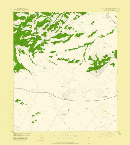 Blue Mountain Texas Quad - USGS 1978 White Modern Wood Framed Art Print with Double Matting by USGS