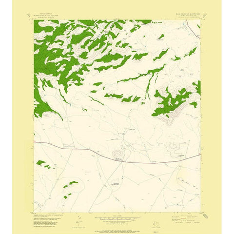 Blue Mountain Texas Quad - USGS 1978 White Modern Wood Framed Art Print by USGS