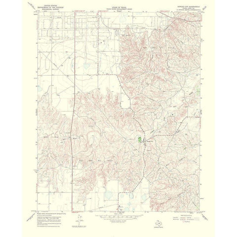 Bowers City Texas Quad - USGS 1970 Gold Ornate Wood Framed Art Print with Double Matting by USGS