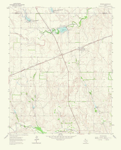 Briscoe Texas Quad - USGS 1965 White Modern Wood Framed Art Print with Double Matting by USGS