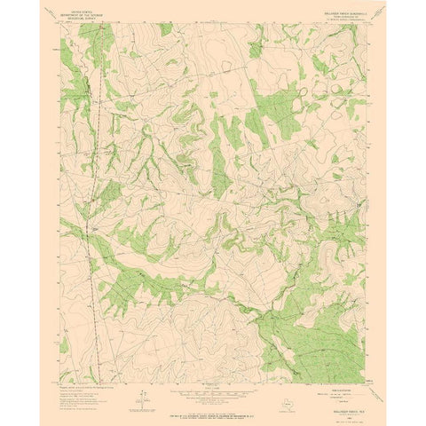 Ballinger Ranch Texas Quad - USGS 1963 Black Modern Wood Framed Art Print with Double Matting by USGS