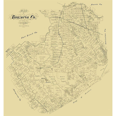 Brazoria County Texas - 1879 White Modern Wood Framed Art Print by Unknown