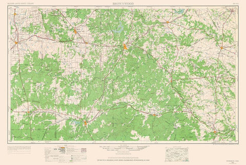 Brownwood Texas Quad - USGS 1964 White Modern Wood Framed Art Print with Double Matting by USGS