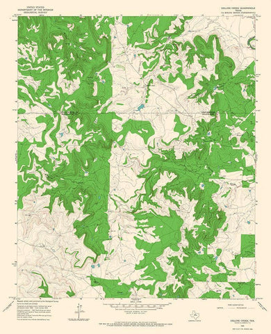Collins Creek Texas Quad - USGS 1965 White Modern Wood Framed Art Print with Double Matting by USGS