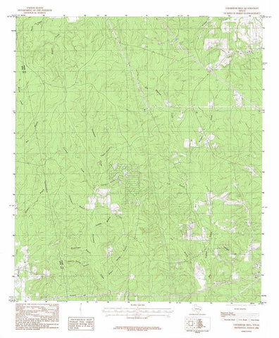 Chambliss Hill Teaxs Quad - USGS 1984 Black Ornate Wood Framed Art Print with Double Matting by USGS