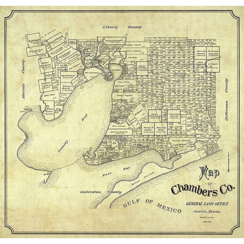 Chambers County Texas - 1901 White Modern Wood Framed Art Print by Unknown