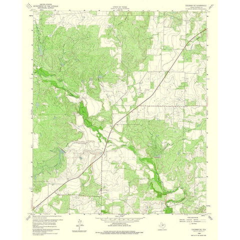 Coleman NE Texas Quad - USGS 1960 Gold Ornate Wood Framed Art Print with Double Matting by USGS