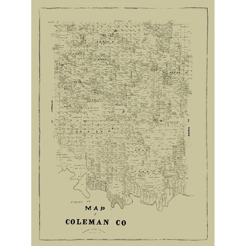 Coleman County Texas White Modern Wood Framed Art Print by Unknown