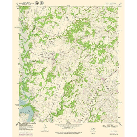 Comyn Texas Quad - USGS 1965 Black Modern Wood Framed Art Print with Double Matting by USGS
