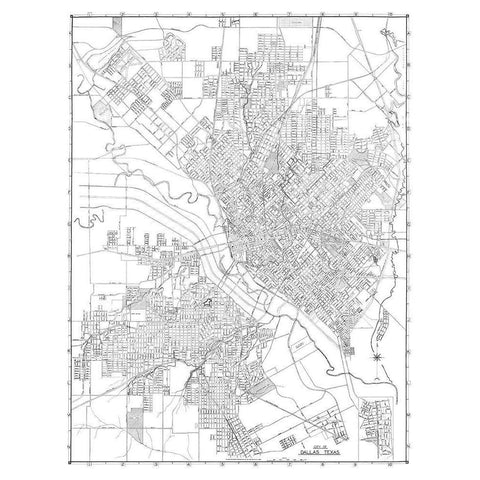 Dallas Texas - 1936 White Modern Wood Framed Art Print by Unknown