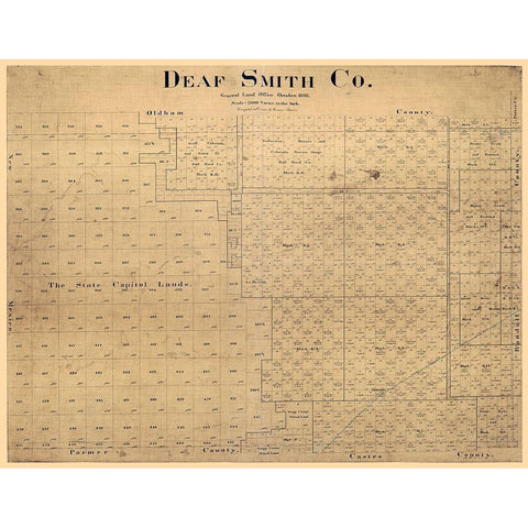 Deaf Smith County Texas - Pressler 1898 White Modern Wood Framed Art Print by Pressler