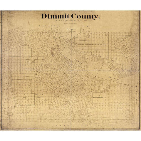 Dimmit County Texas - Beaumont 1894 Black Modern Wood Framed Art Print by Beaumont
