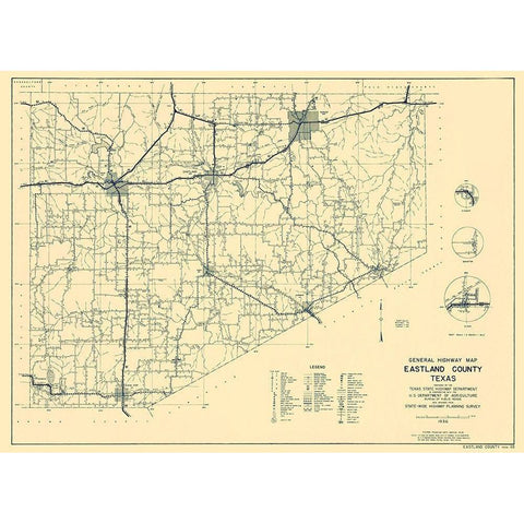 Eastland Texas Highway - Highway Dept 1936 Black Modern Wood Framed Art Print by Highway Dept