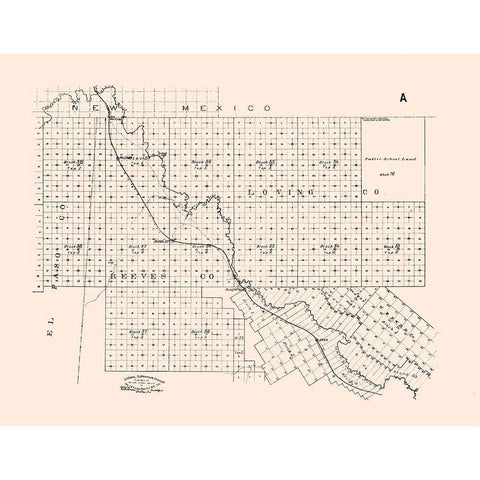 El Paso County Texas - Abrams 1893 White Modern Wood Framed Art Print by Abrams
