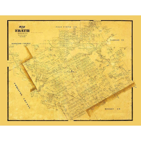 Erath County Texas - Martin 1856 Black Modern Wood Framed Art Print by Martin