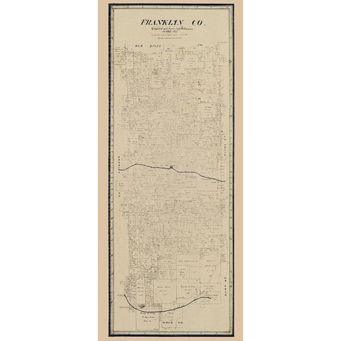 Franklin County Texas - Pressler 1897 Black Modern Wood Framed Art Print with Double Matting by Pressler