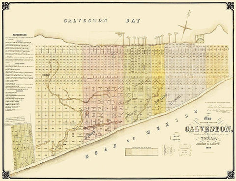 Galveston Texas Landowner - Labatt 1869 Black Ornate Wood Framed Art Print with Double Matting by Labatt