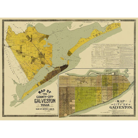 Galveston Texas Landowner - 1890 White Modern Wood Framed Art Print by Unknown