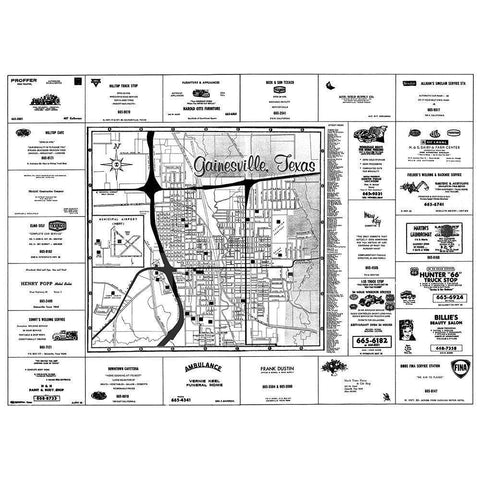 Gainesville Texas - Chamber Of Commerce 1967 Black Modern Wood Framed Art Print by Chamber Of Commerce