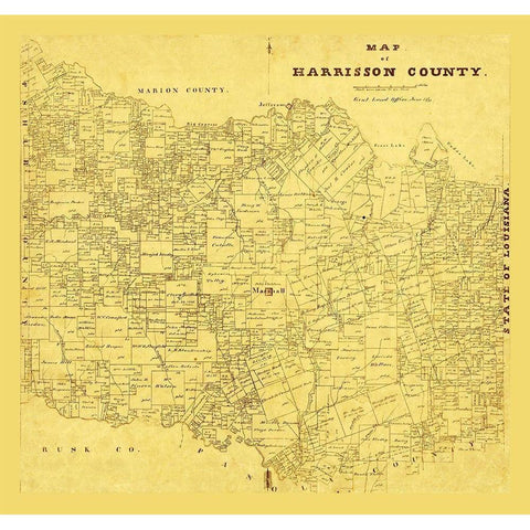 Harrison County Texas - 1871 White Modern Wood Framed Art Print by Unknown