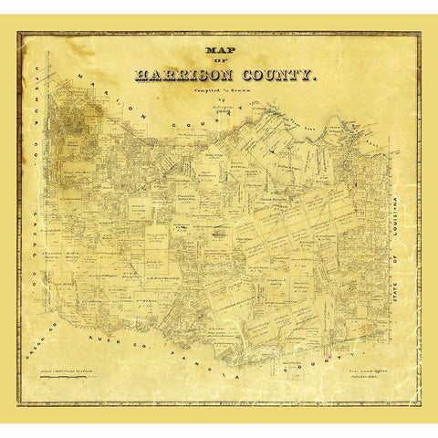 Harrison County Texas - Meyer 1880 Black Modern Wood Framed Art Print with Double Matting by Meyer