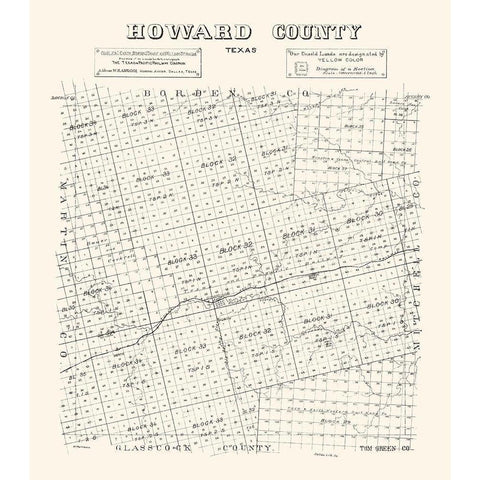 Howard County Texas - Stakemann 1890 Black Modern Wood Framed Art Print with Double Matting by Stakemann