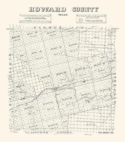 Howard County Texas - Stakemann 1890 Black Ornate Wood Framed Art Print with Double Matting by Stakemann