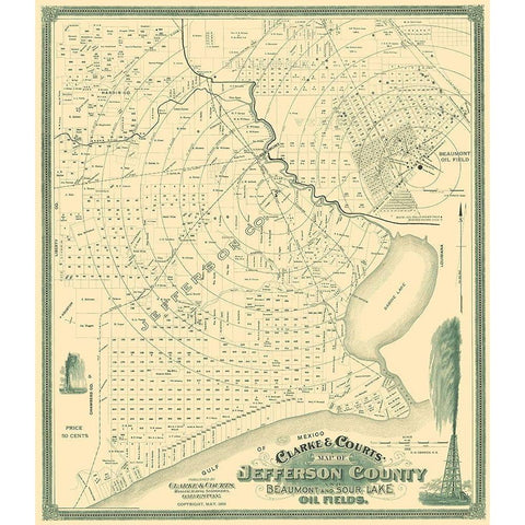 Jefferson Texas Landowner - Clarke 1901 Black Modern Wood Framed Art Print by Clarke
