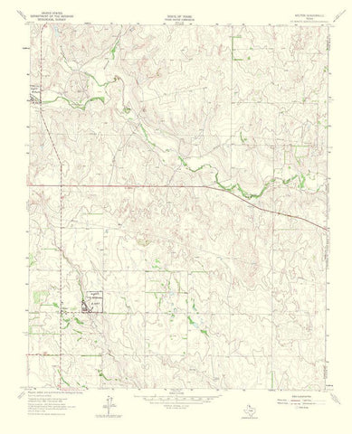 Kelton Texas Quad - USGS 1965 Black Ornate Wood Framed Art Print with Double Matting by USGS