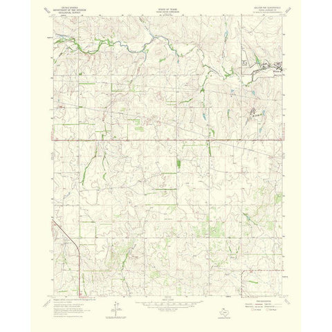 Kelton Northwest Texas Quad - USGS 1965 Gold Ornate Wood Framed Art Print with Double Matting by USGS