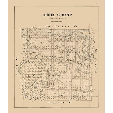 Knox County Texas -1880 White Modern Wood Framed Art Print by Unknown