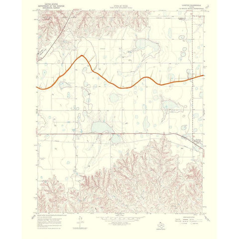 Laketon Texas Quad - USGS 1970 Gold Ornate Wood Framed Art Print with Double Matting by USGS