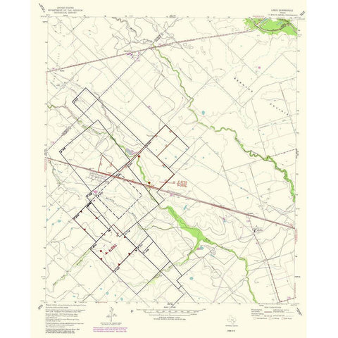 Lissie Texas Quad - USGS 1983 Black Modern Wood Framed Art Print with Double Matting by USGS