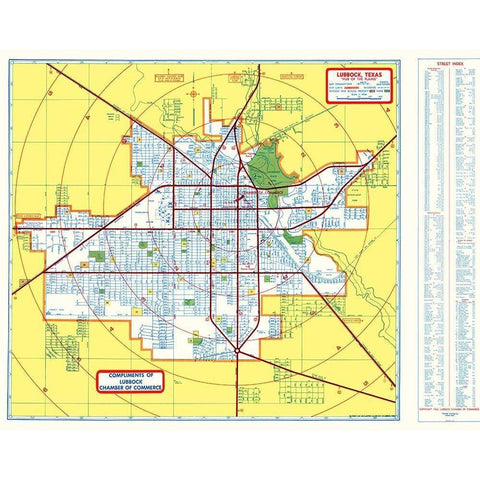 Lubbock Texas - Southwest 1955 White Modern Wood Framed Art Print by Southwest