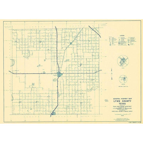 Lynn Texas Highway - Highway Dept 1936 Black Modern Wood Framed Art Print by Highway Dept