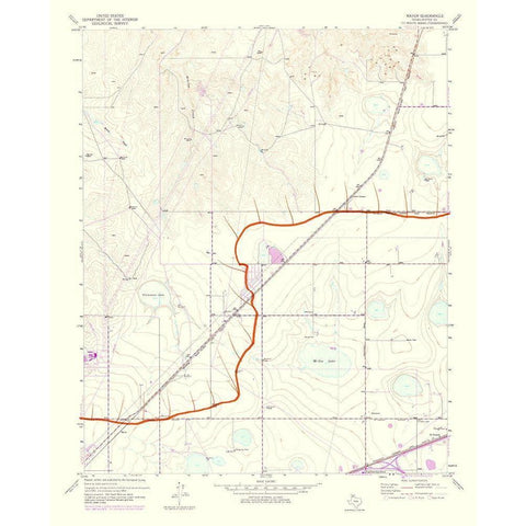 Mayer Texas Quad - USGS 1975 White Modern Wood Framed Art Print by USGS
