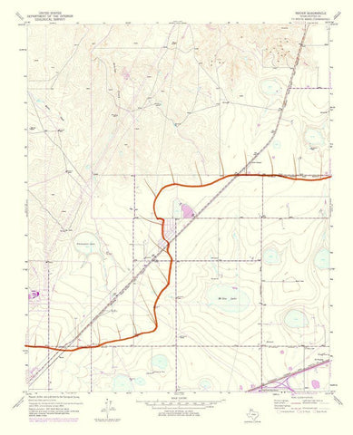 Mayer Texas Quad - USGS 1975 White Modern Wood Framed Art Print with Double Matting by USGS