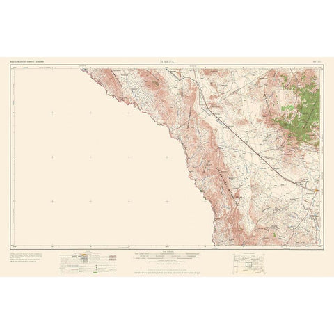 Marfa Texas Quad - USGS 1959 White Modern Wood Framed Art Print by USGS