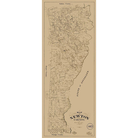 Newton County Texas - McGaughey 1893 White Modern Wood Framed Art Print by McGaughey