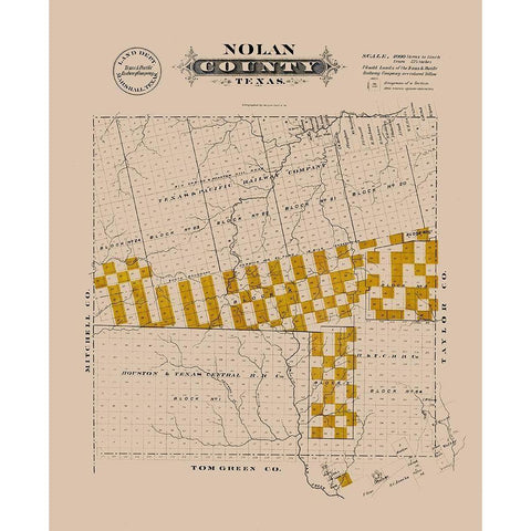 Nolan County Texas - Gast 1870 White Modern Wood Framed Art Print by Gast