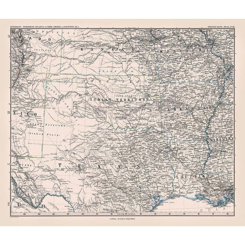North Texas - Perthes 1872 White Modern Wood Framed Art Print by Perthes