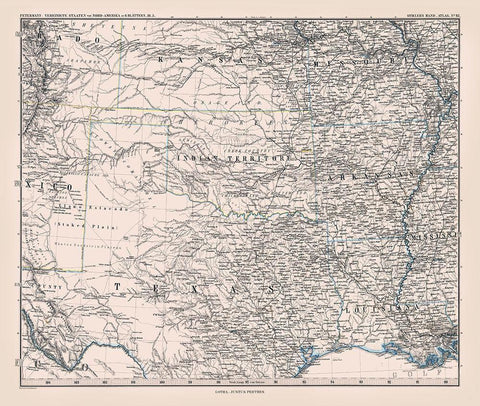 North Texas - Perthes 1872 Black Ornate Wood Framed Art Print with Double Matting by Perthes